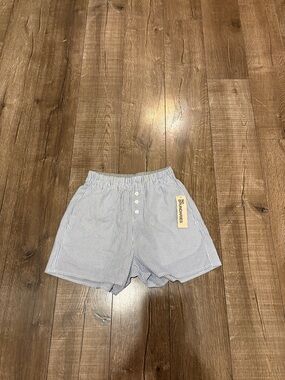 No Boundaries Blue and White Striped Women’s Shorts